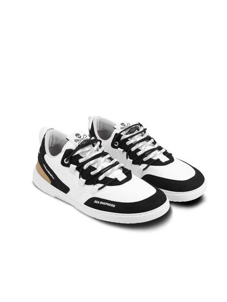 Adidași barefoot BAREBARICS REVIVE X SEA SHEPHERD - ORCA negri-albi