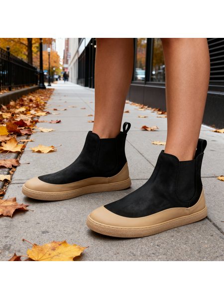 Dámské Barefoot Chelsea GROUNDIES® SIENNA Černo Béžové