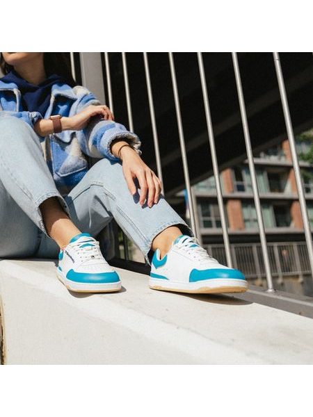 Adidași barefoot Barebarics Wave albi cu turcoaz