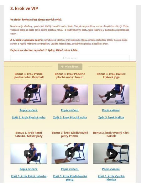 Cviky pro nohy – VIP kurz on-line