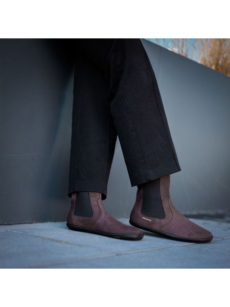 GROUNDIES CAMDEN Dark Brown Barefoot+| Chelsea zateplené barefoot boty