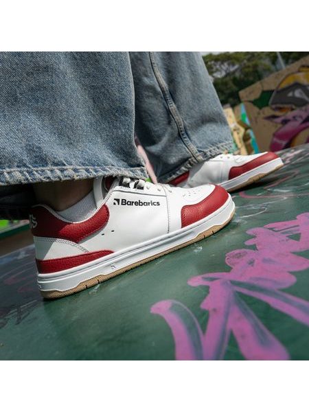 Adidași barefoot Barebarics Wave albi cu roșu