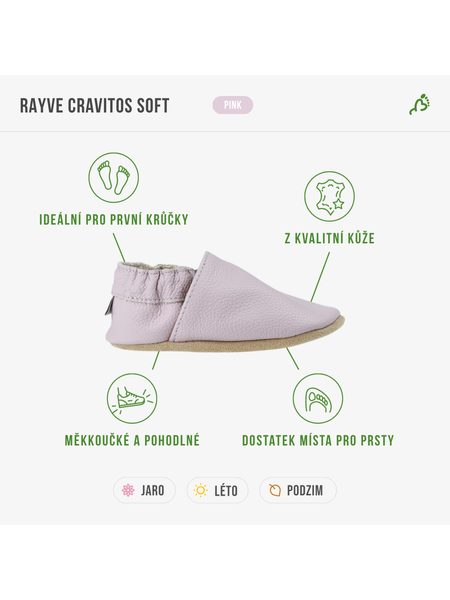 RAYVE CRAVITOS SOFT Pink | Dětské barefoot capáčky