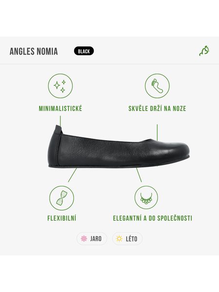 ANGLES ANTIOPA Black | Dámské barefoot baleriny