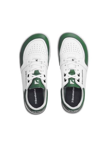 Ténis barefoot Barebarics Wave branco e verde-escuro