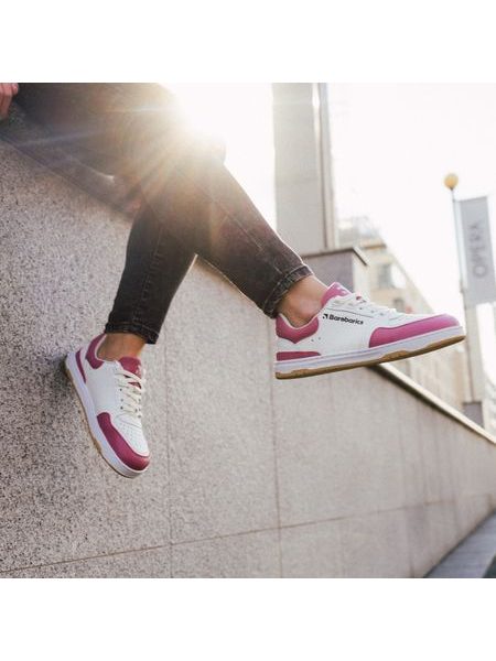 Ténis barefoot Barebarics Wave branco e rosa