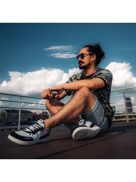 Adidași barefoot BAREBARICS REVIVE X SEA SHEPHERD - ORCA negri-albi