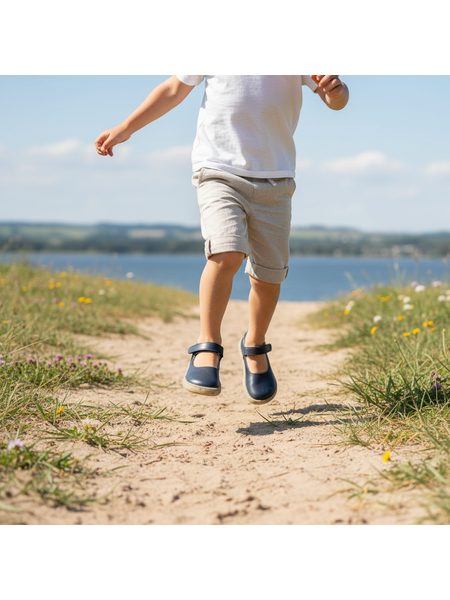 Dětské Barefoot Sandály GROUNDIES® Stella Kids Modré