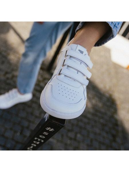 Barefoot sneakers voor dames en heren Barebarics Zing Velcro wit