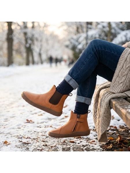 FRODDO KOTNÍKOVÉ CHELYS II Cognac | Barefoot chelsea boty