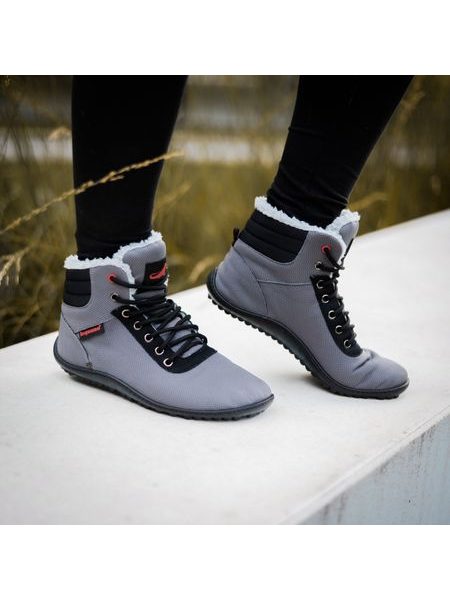 LEGUANO KOSMO Antracit | Kotníčkové zateplené barefoot boty 10
