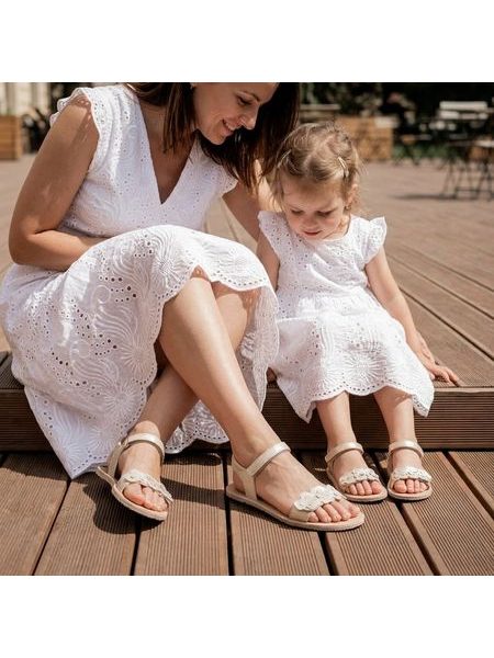 Barefoot Sandály FRODDO SANDAL FLEXY FLOWER zlaté shine
