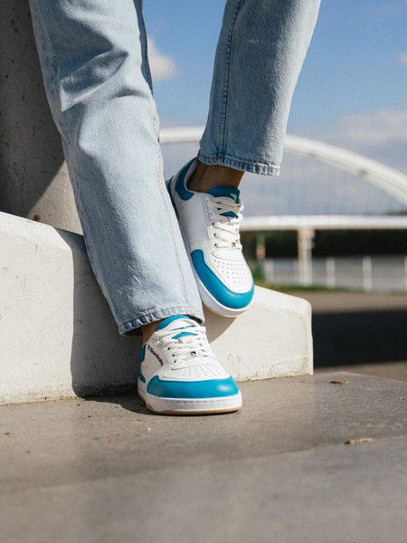 Ténis barefoot Barebarics Wave branco e turquesa-escuro