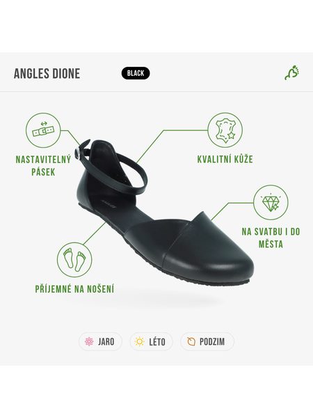 ANGLES DIONE Black | Dámské barefoot sandály