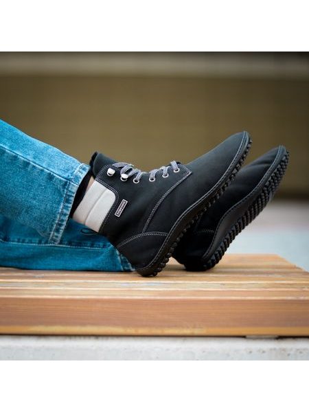LEGUANO ICEBARE Black | Kotníčkové zateplené barefoot boty