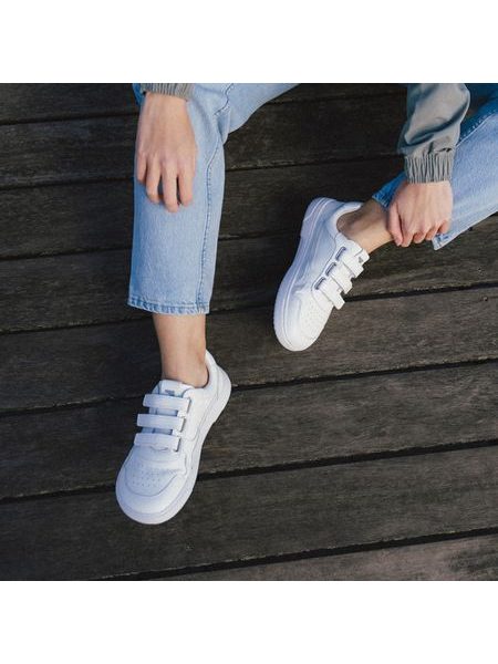 Barefoot sneakers voor dames en heren Barebarics Zing Velcro wit