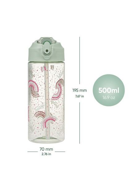 BAAGL Tritanová láhev na pití s brčkem Duha 500 ml