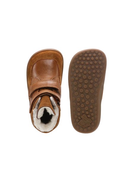 BUNDGAARD BASIL Cognac | Dětské zimní zateplené barefoot boty