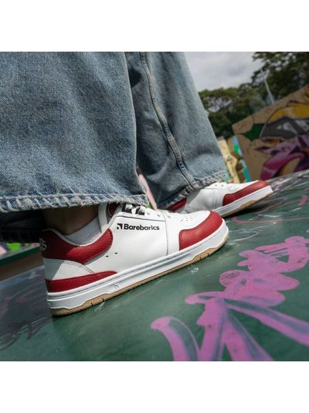 Adidași barefoot Barebarics Wave albi cu roșu
