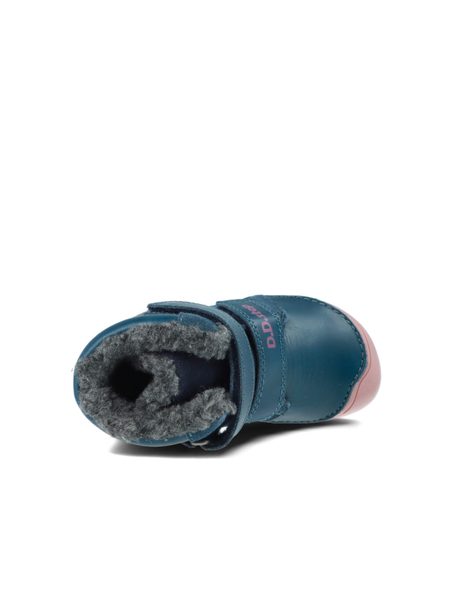 D.D.STEP W073-52306C Tmavě Modrá | Dětské zimní zateplené barefoot boty