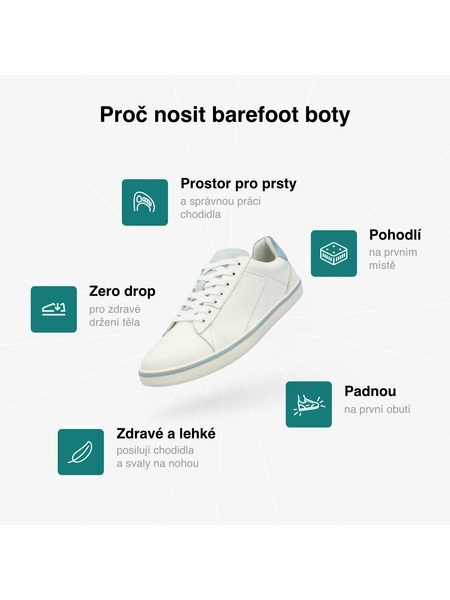 Barefoot Tenisky GROUNDIES® Galaxy Bílo Nebesky modré