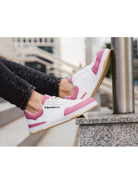 Ténis barefoot Barebarics Wave branco e rosa