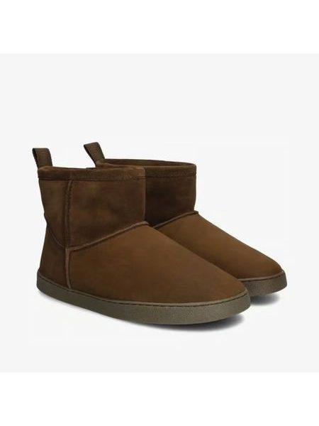 Dámské Barefoot Zateplené Boty GROUNDIES® COZY BOOT LOW Čokoládové