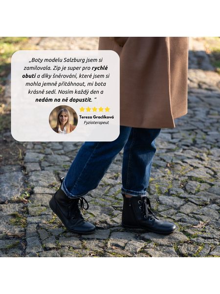 Dámské Barefoot+ Kotníkové Boty GROUNDIES® Salzburg Černé