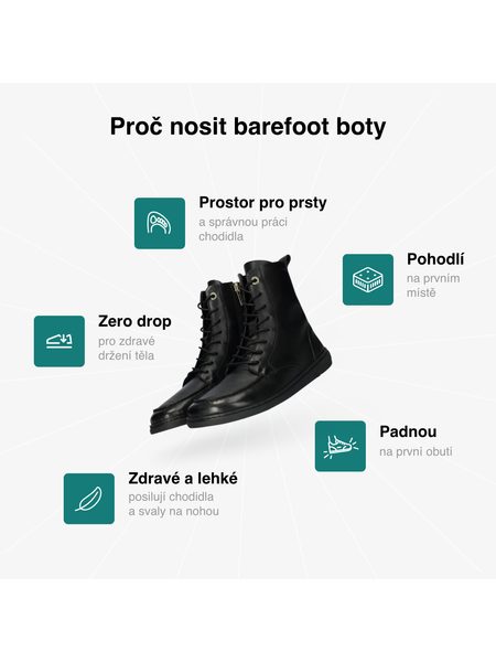 Dámské Barefoot Kotníkové Boty GROUNDIES® Adelaide Černé