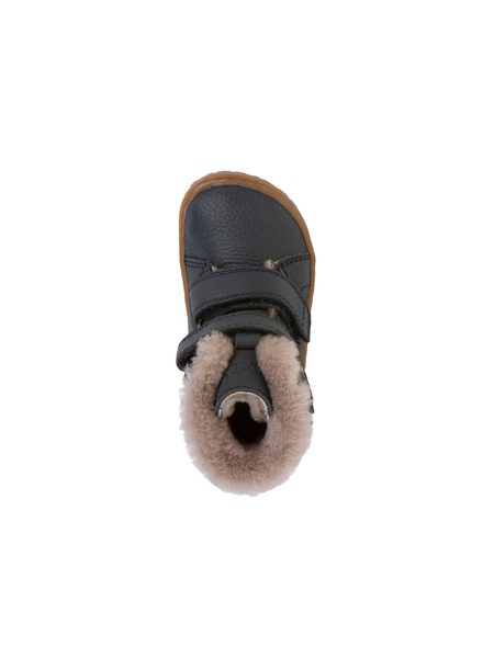 FRODDO KOTNÍKOVÉ ZIMNÍ FURRY BOOT Dark Blue | Dětské zimní zateplené barefoot boty