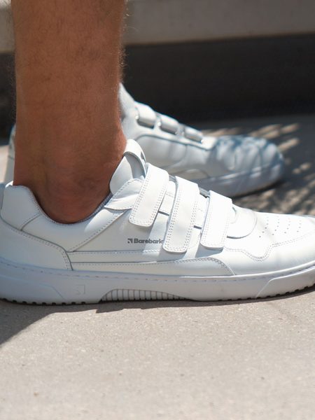 Ténis barefoot Barebarics Zing Velcro branco - Pele