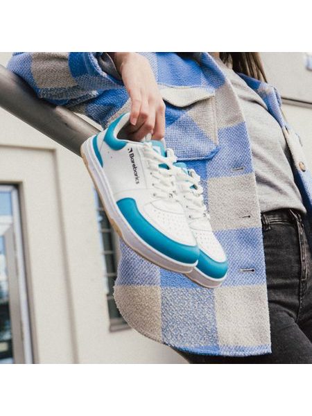 Adidași barefoot Barebarics Wave albi cu turcoaz