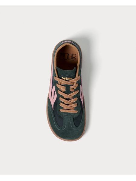 Barfußsneaker LEJAN One Dunkelgrün-Rosa