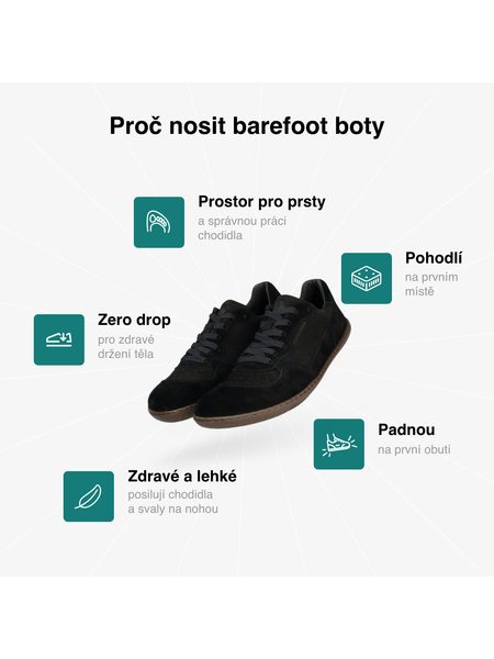 Barefoot+ Tenisky GROUNDIES® Nova GO1+ Černé
