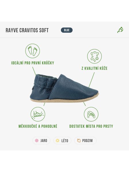 RAYVE CRAVITOS SOFT Blue | Dětské barefoot capáčky