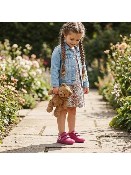 Dětské barefoot tenisky D.D.STEP S070-52838A Dark Pink motýlci růžové