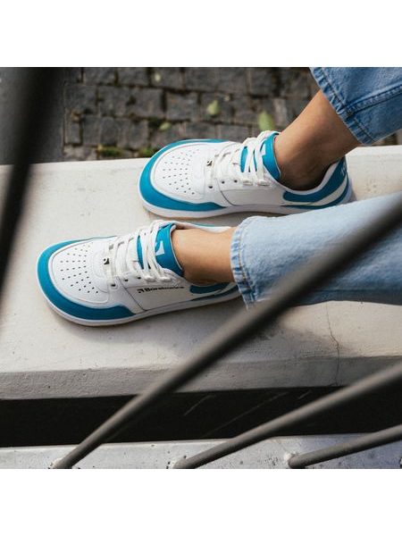 Adidași barefoot Barebarics Wave albi cu turcoaz