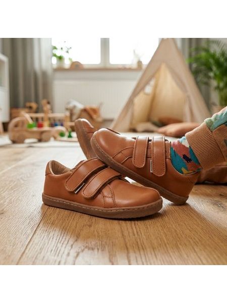 PEGRES CELOROČNÍ TENISKY BF54 0.1 Brown | Dětské barefoot tenisky
