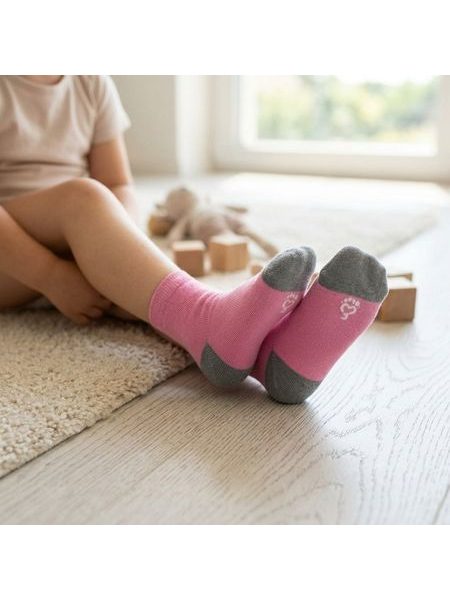 DĚTSKÉ NABOSO BAREFOOT BAMBUSOVÉ PONOŽKY Růžové VÝHODNÝ SET 5 KUSŮ