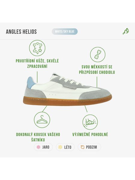 ANGLES HELIOS White/Sky Blue | Barefoot tenisky