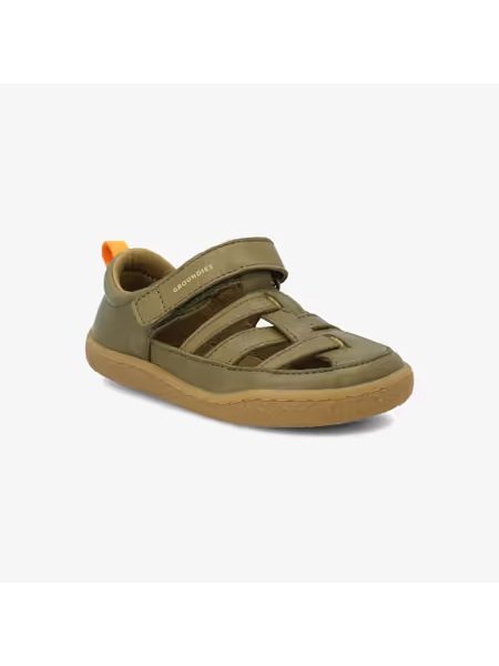 Dětské Barefoot Sandály GROUNDIES® Noto Khaki Oranžové