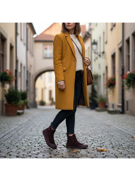 Dámské Barefoot Chelsea GROUNDIES® SIENNA Vínové