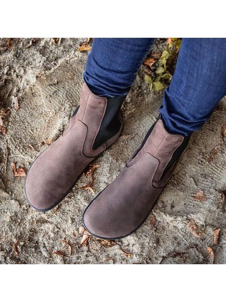 GROUNDIES CAMDEN Dark Brown Barefoot+| Chelsea zateplené barefoot boty