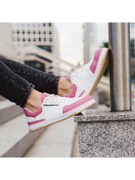Ténis barefoot Barebarics Wave branco e rosa