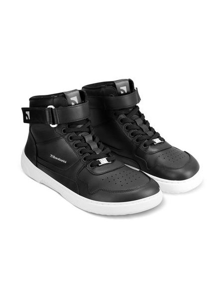 Adidași barefoot Barebarics Zing - High Top - negri și albi - piele