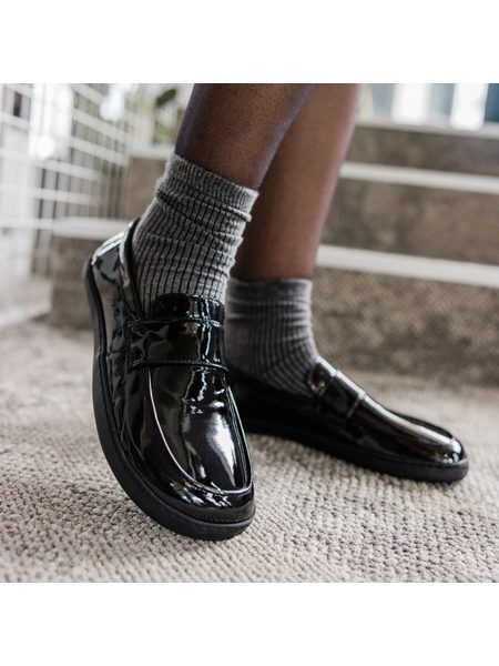 SHAPEN MOKASÍNY SHEEN Black | Dámské barefoot mokasíny