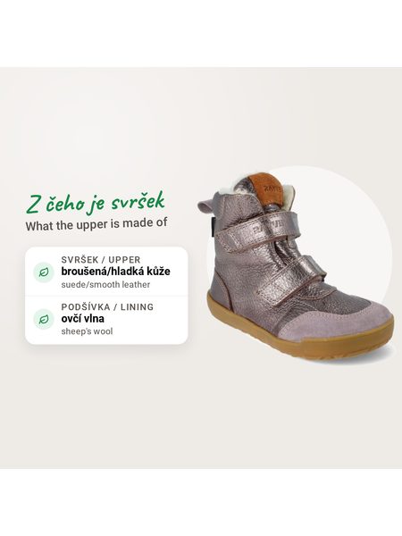 Bottes d'hiver barefoot enfant RAYVE LAHTI rose doré
