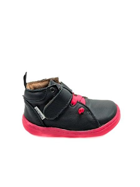 Dětské Barefoot Celoroční boty PEGRES SKINNY SBF 62F černo/růžové