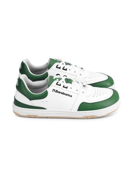 Adidași barefoot Barebarics Wave albi cu verde închis