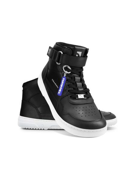 Adidași barefoot Barebarics Zing - High Top - negri și albi - piele